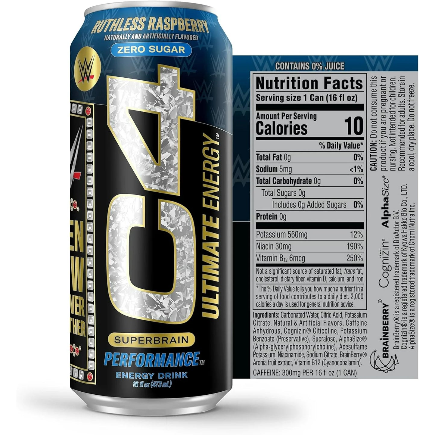C4 ULTIMATE RUTHLESS RASPBERRY 16 oz 12 pack of cans