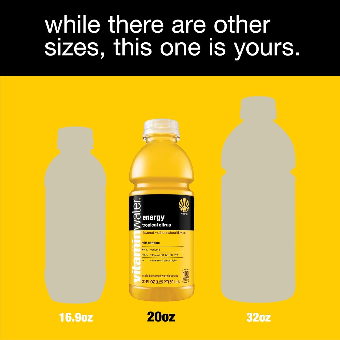 Vitamin Water Energy Electrolyte Enhanced Water w/vitamins, Tropical Citrus Drinks, 20 fl oz - 6 Packs
