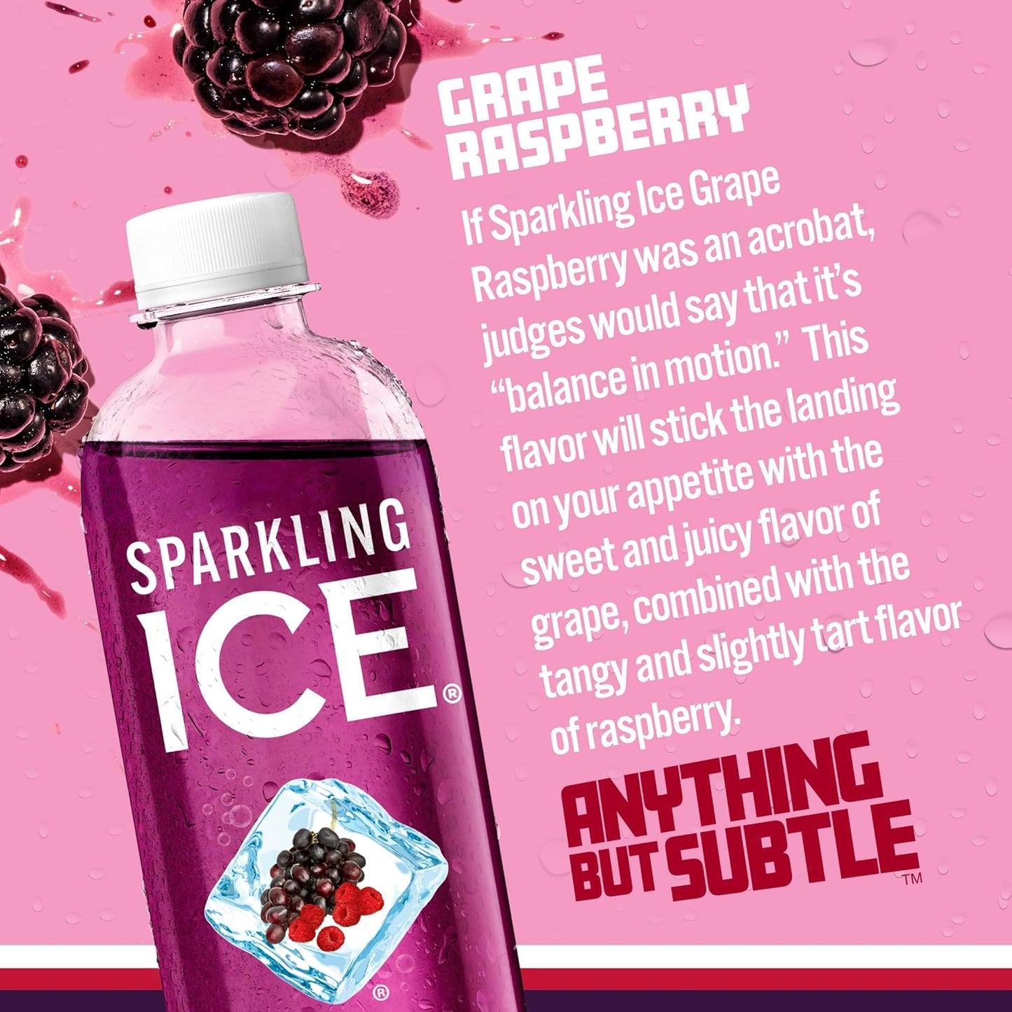 Sparkling Ice Grape Raspberry Sparkling Water 17 Fl. oz Bottle - 6 Packs