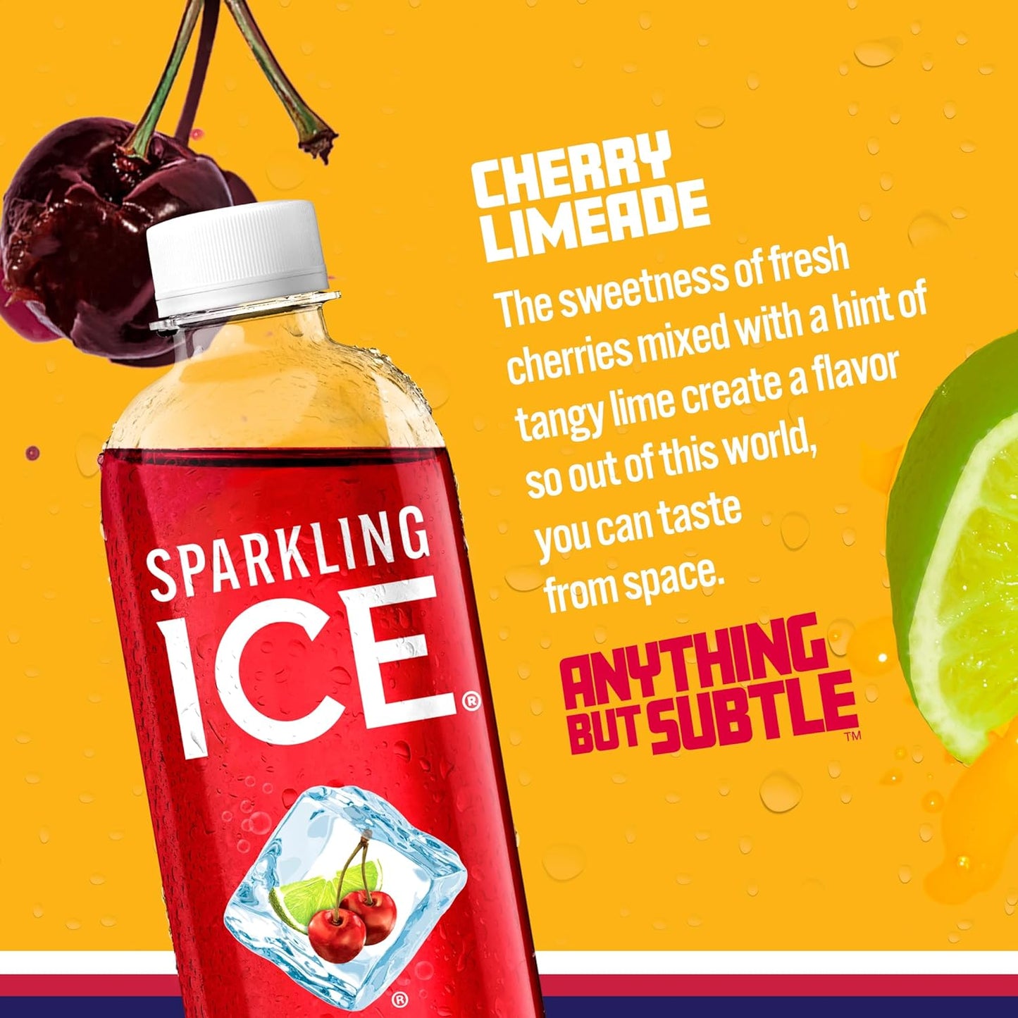 Sparkling Ice Cherry Limeade Sparkling Water 17 Fl. oz Bottle - 6 Packs