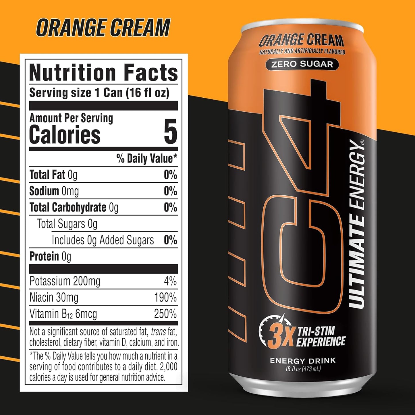 C4 ULTIMATE ORANGE CREAMSICLE 16 oz 12 packs of cans