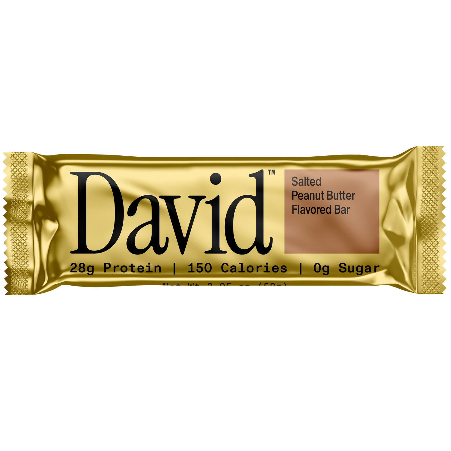 David Salted Peanut Butter Bar (28g Protein. 150 Calories. 0g Sugar )
