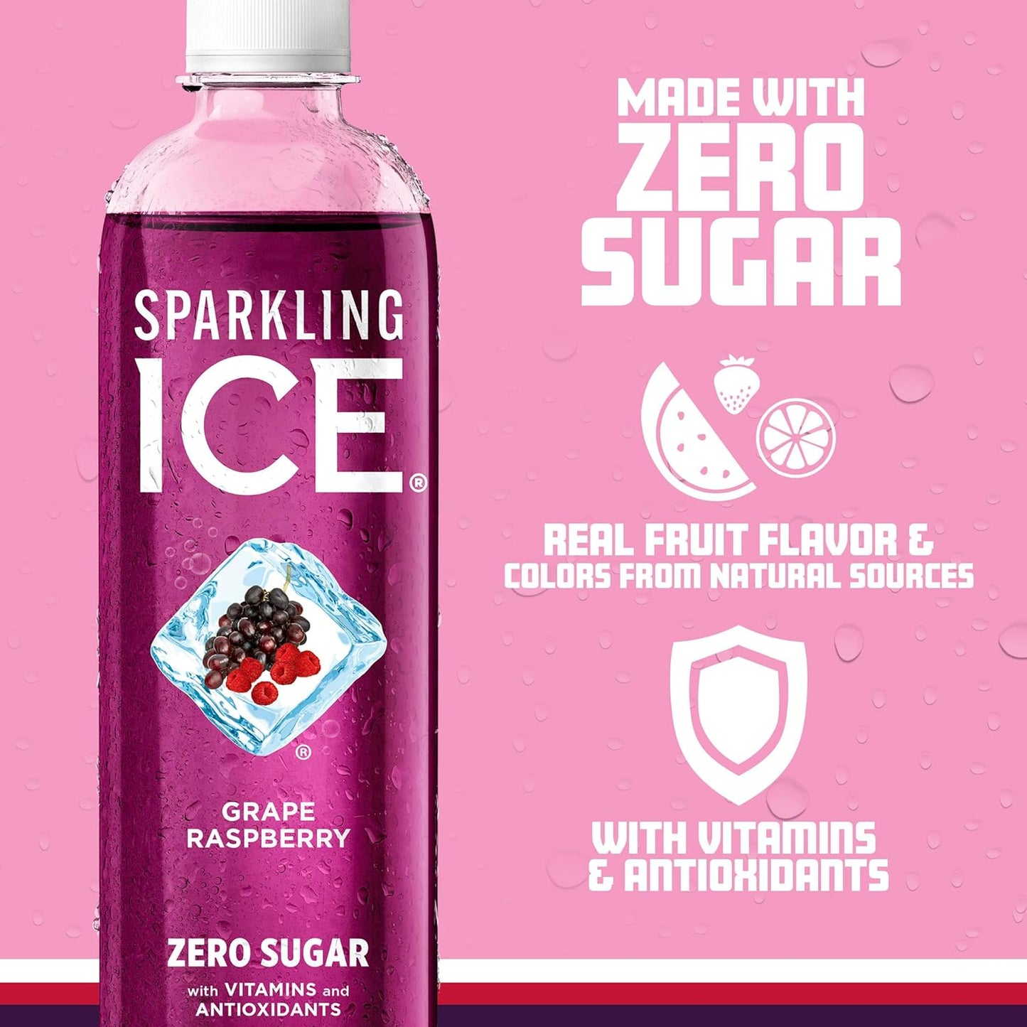 Sparkling Ice Grape Raspberry Sparkling Water 17 Fl. oz Bottle - 6 Packs