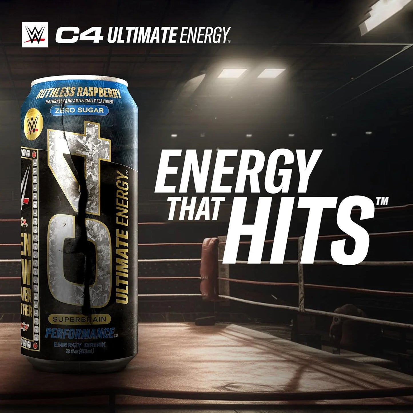 C4 ULTIMATE RUTHLESS RASPBERRY 16 oz 12 pack of cans