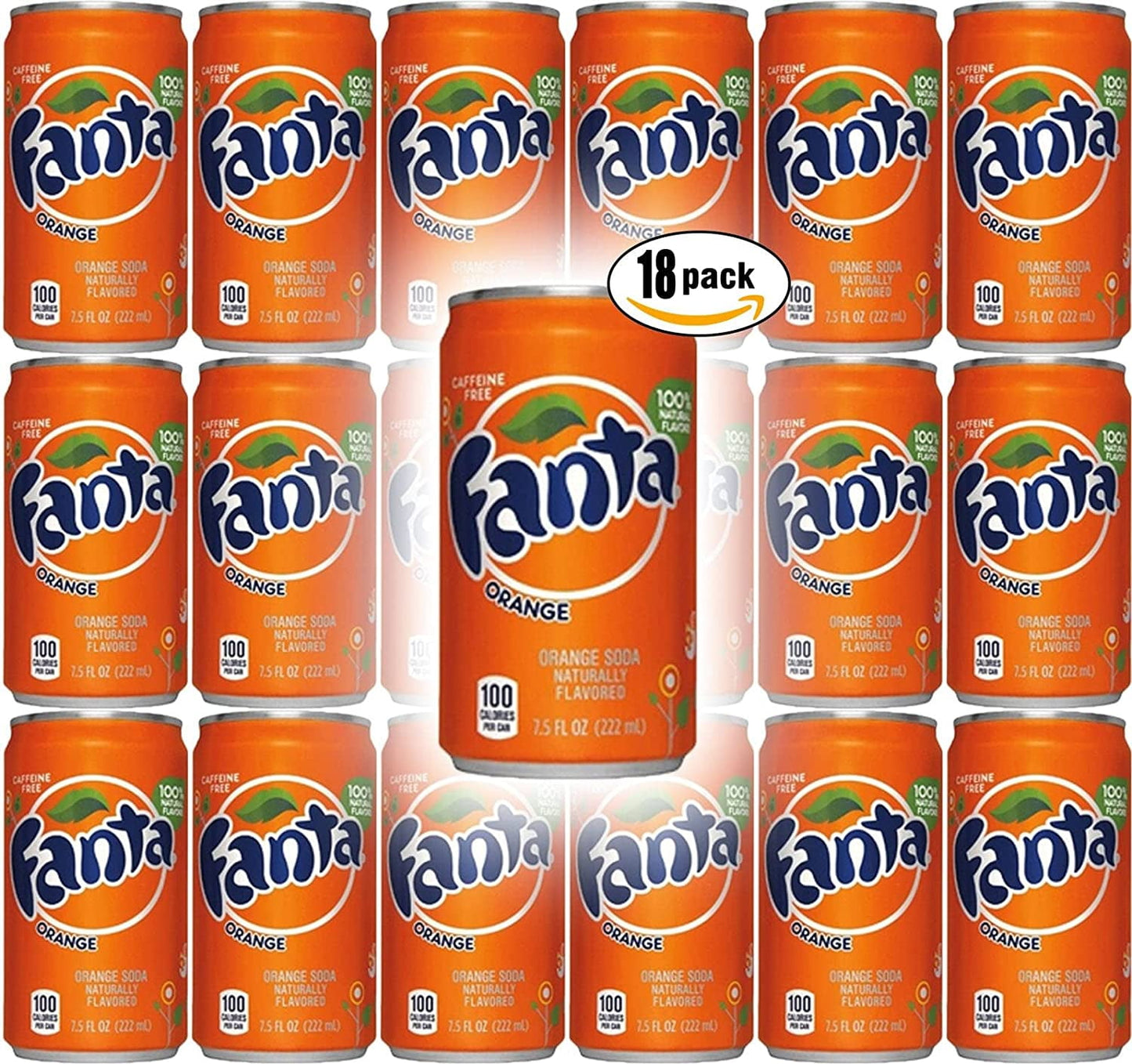 Fanta Orange Soda, 7.5 Fl Oz Mini Cans (Pack of 12, Total of 90 Fl Oz)