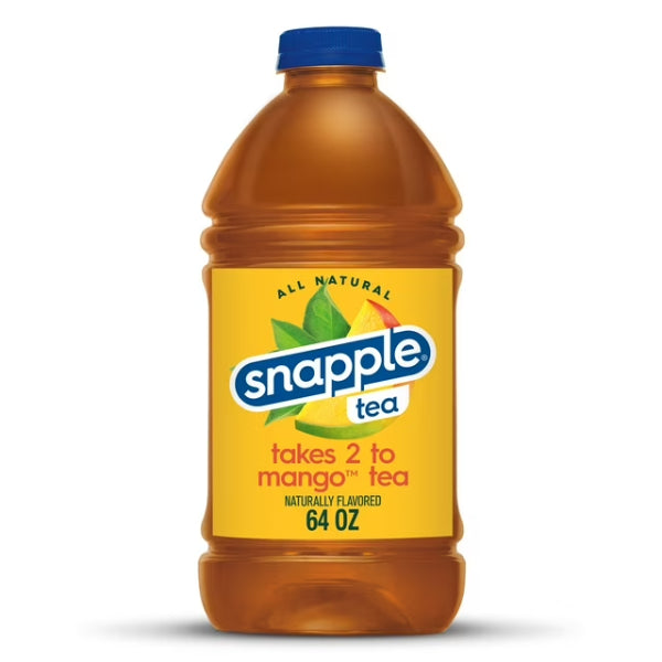 Snapple Natural Takes 2 to Mango, Bottled Tea Drink, 64 fl oz 8 Pack