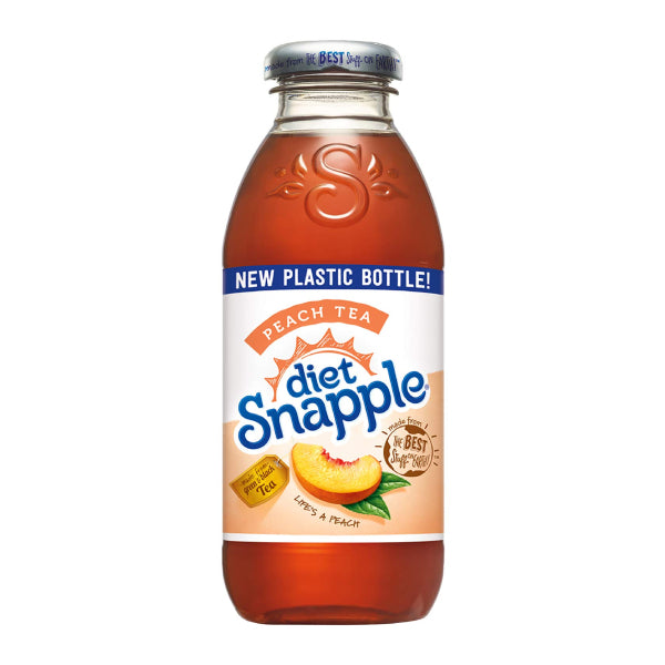 Snapple Diet Peach Tea, 16 fl oz Recycled Plastic Bottle, 24 Pack