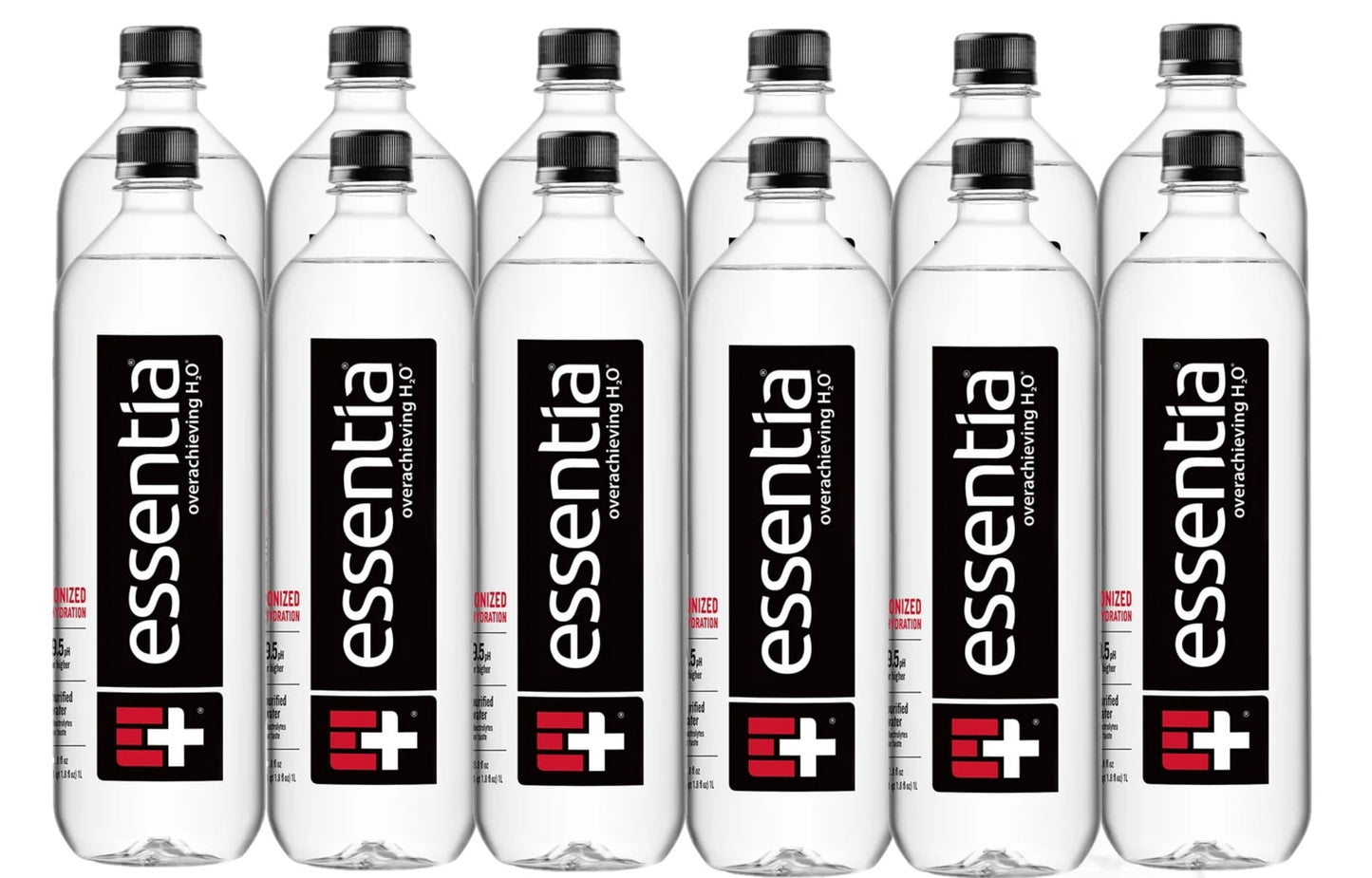 Essentia Water;Ionized Alkaline Bottled Water Clinically Shown to Rehydrate Better*; 99.9 Percent Pure; 9.5 pH or Higher; Consistent Quality in Every BPA and Phthalate-Free Bottle (1L - Pack of 12)