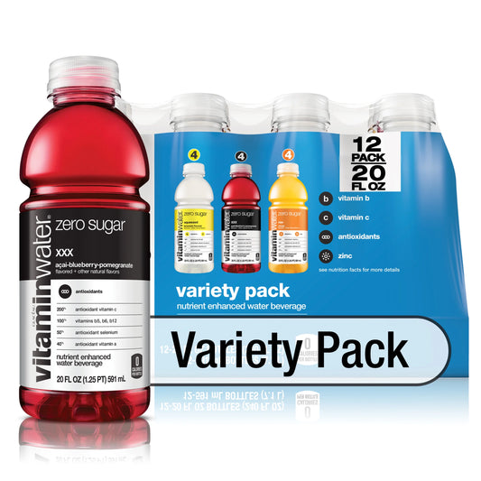 vitaminwater zero variety pack nutrient enhanced water w/ vitamins, 20 fl oz, 12 Pack