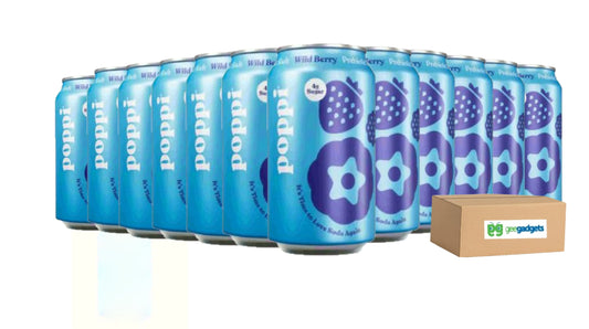 POPPI 12oz Sparkling Prebiotic Soda, Beverages w/Apple Cider Vinegar, Seltzer Water & Fruit Juice, Wild Berry, (12 Pack)