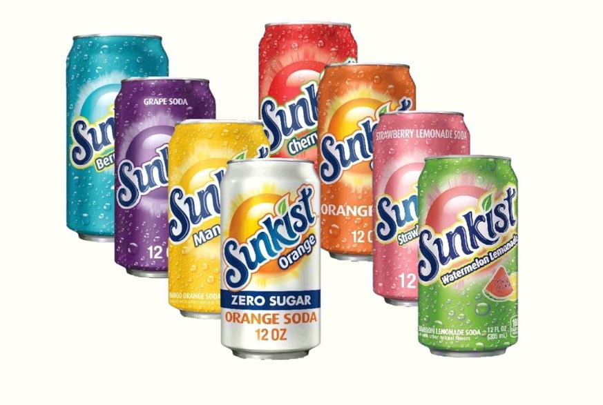 Sun-kist Refreshment Collection: 8-Pack of Fruity Favorites Soda Drinks - 12 fl. oz Cans