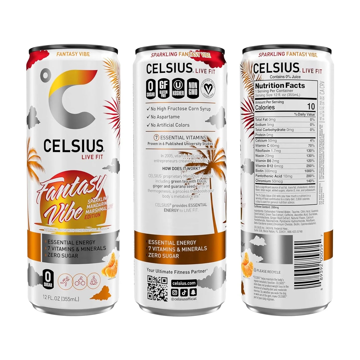 CELSIUS Sparkling Functional Essential Energy Drink with Variety of Flavors, 12 Ounce Can - Best Bundle Pack (12 Fl oz, Celsius Sparkling Vibe - Variety (Pack of 8))