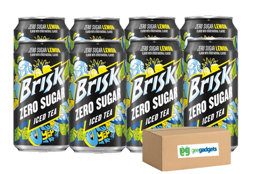 Brisk Iced Tea Natural Flavor, 12 Oz Cans (Lemon - Zero Sugar) Pack of 8