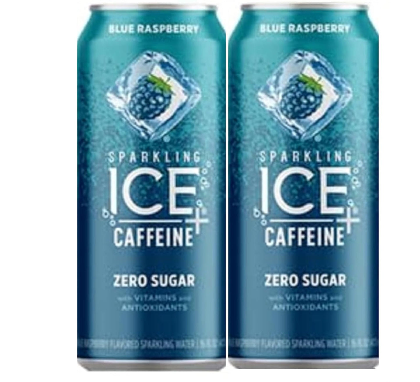 Sparkling Ice +Caffeine Zero Sugar Flavored Sparkling Water with Vitamins and Antioxidants, Blue Raspberry 16 FL Oz, 2 pk