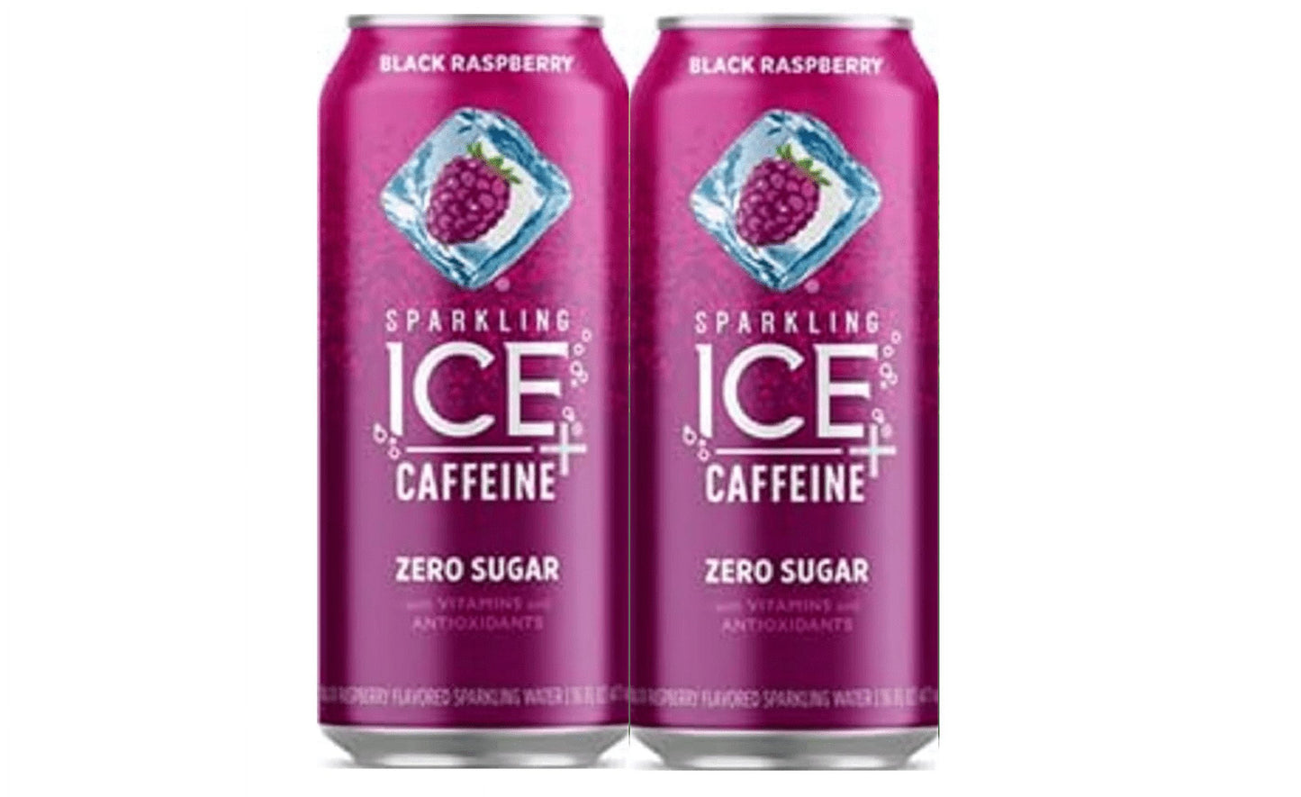 Sparkling Ice +Caffeine Zero Sugar Flavored Sparkling Water with Vitamins and Antioxidants, Black Raspberry 16 Fl Oz, 2pk