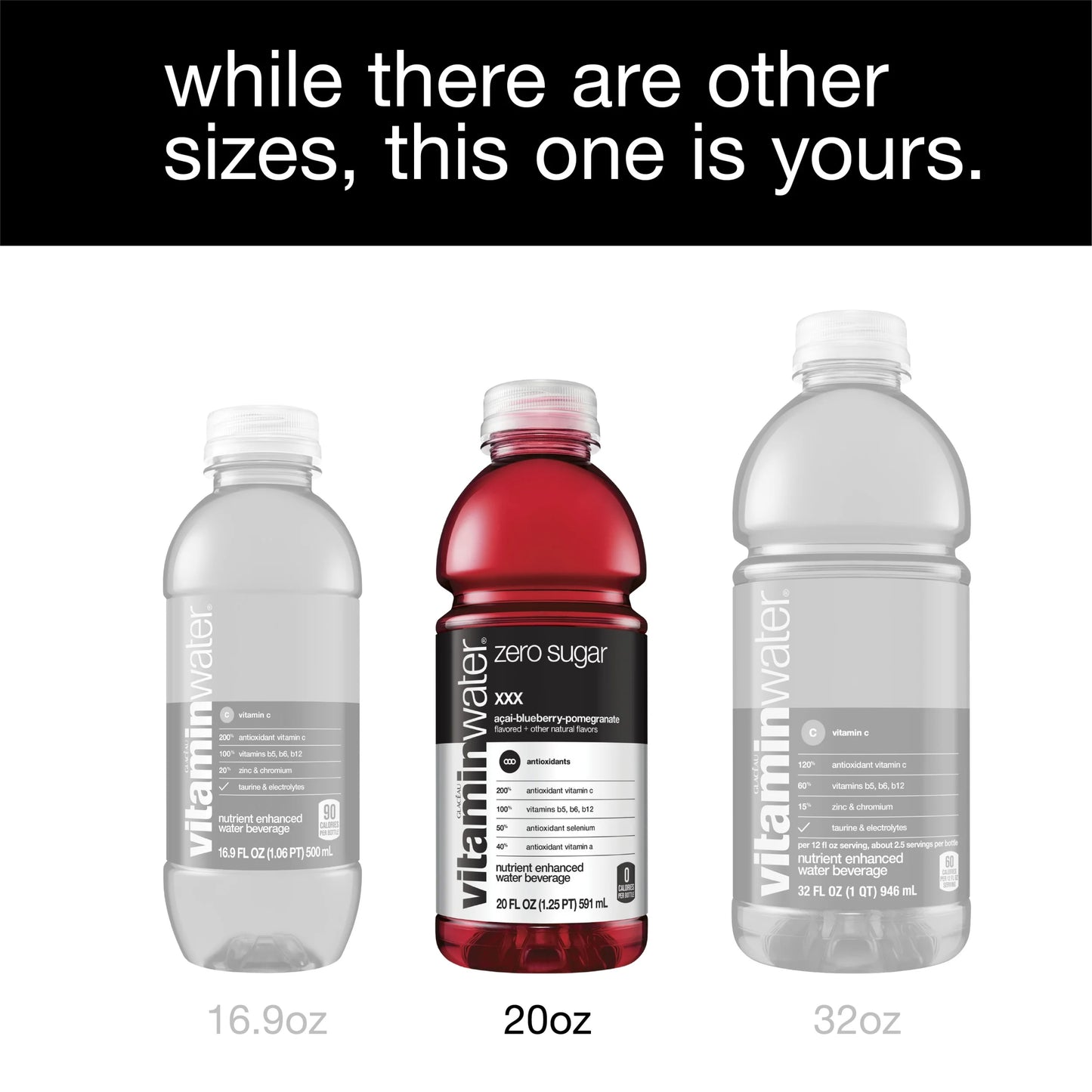 vitaminwater zero variety pack nutrient enhanced water w/ vitamins, 20 fl oz, 12 Pack