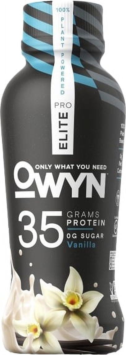 OWYN Pro Elite 100% Plant Powered 35g Protein Vegan Shake Drink, 12 Fl Oz Bottles (Vanilla, Pack of 12)