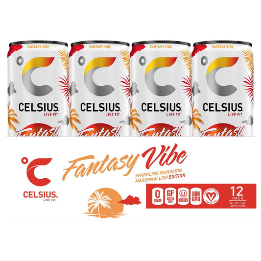 Celsius Sparkling Energy Drink - Fantasy Vibe, 12 Pk - 12 oz