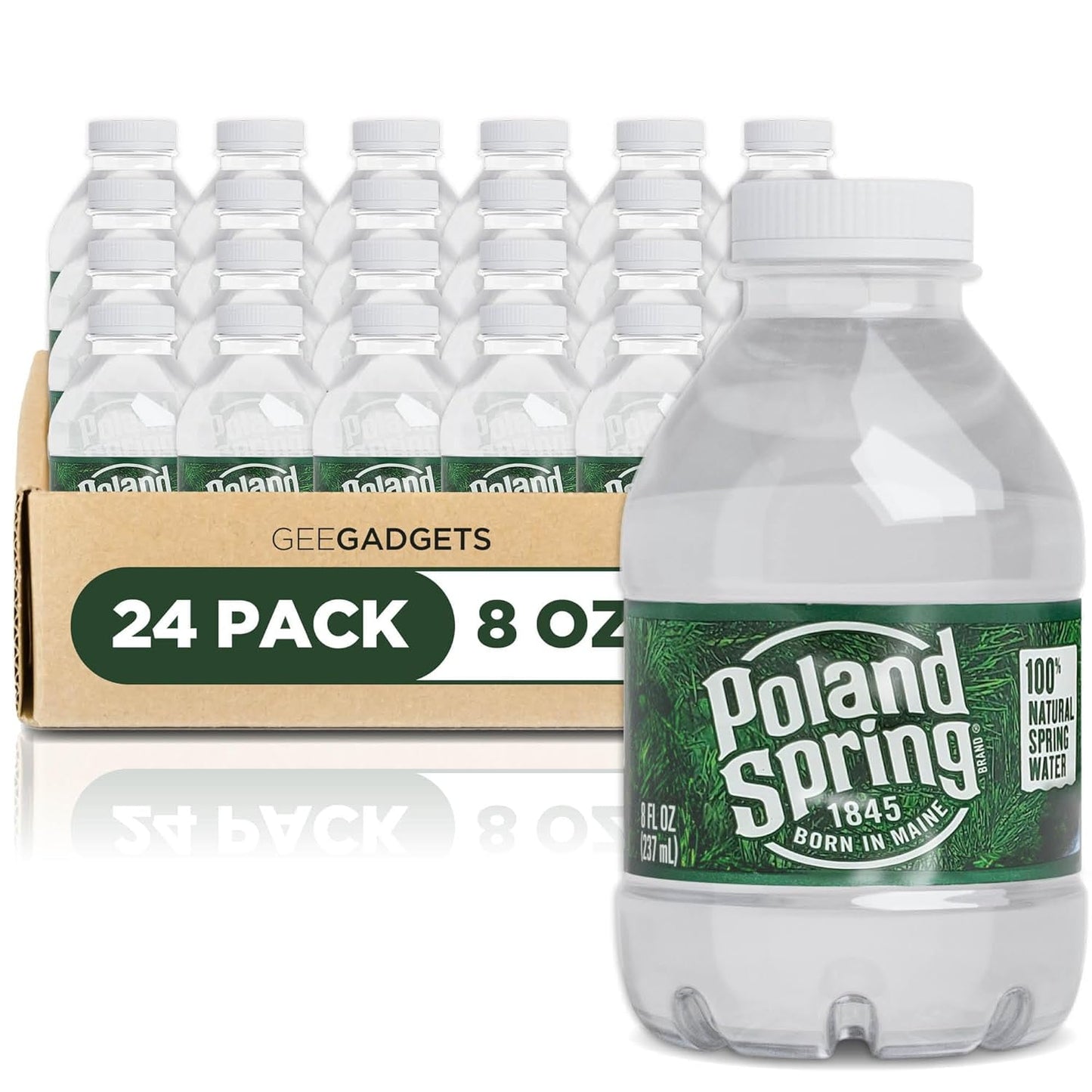 Spring Water Bottles 24 Pack -  Recyclable Disposable 8 oz Mini Bottle Water