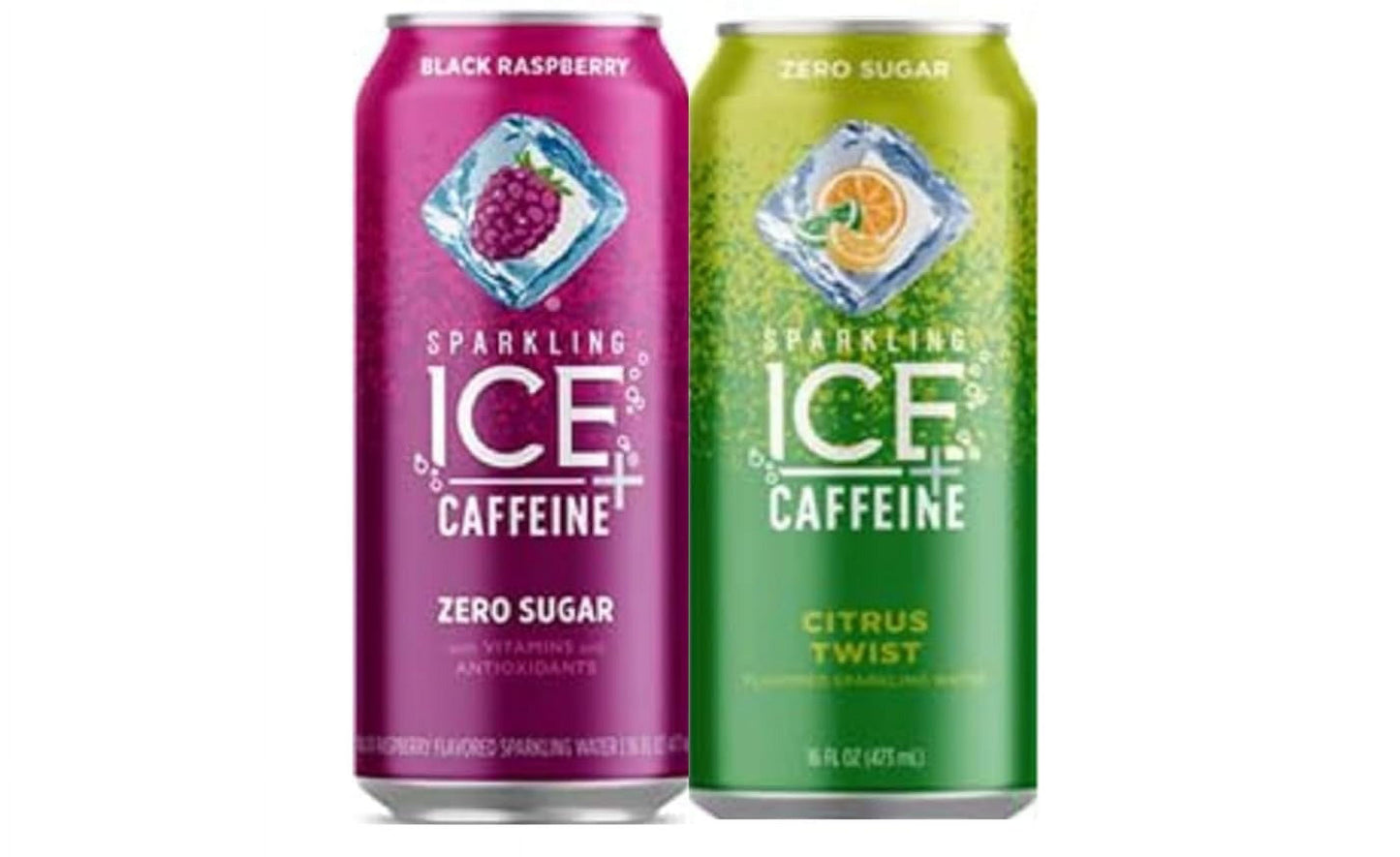 Sparkling Ice +Caffeine Zero Sugar Flavored Sparkling Water with Vitamins and Antioxidants, (Black Raspberry/Citrus Twist), 16 Fl Oz