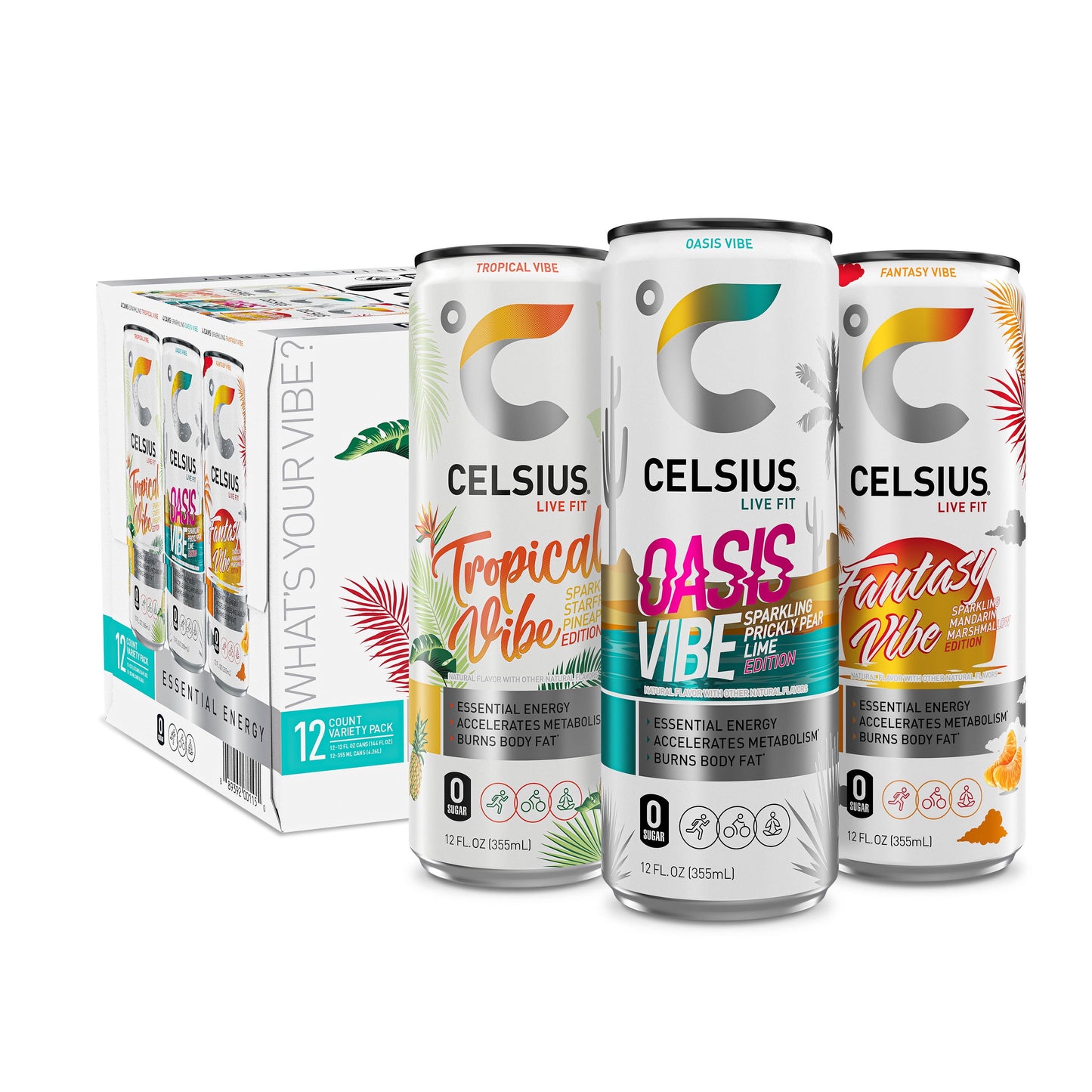 Celsius Summer Vibe Variety Pack, 12 Pack