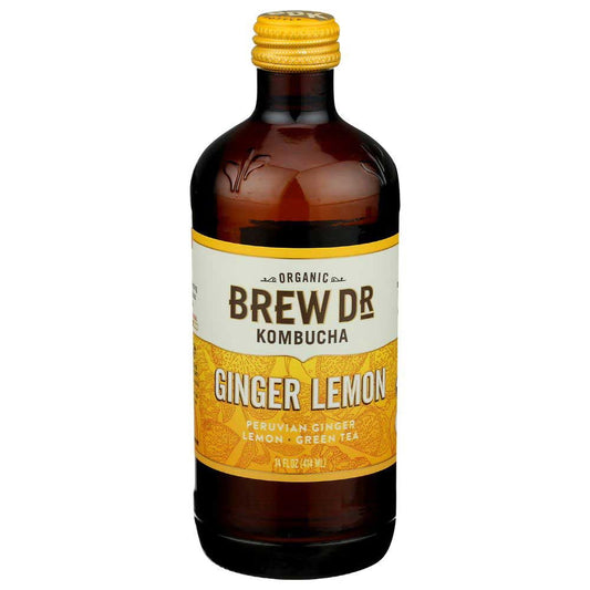 Brew Dr Organic Lemon Ginger Cayenne Kombucha, 14 Fluid Ounce -- 12 per Case.