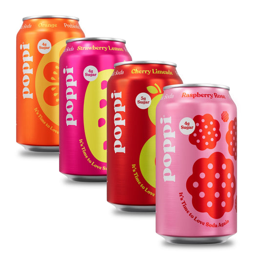 Poppi Prebiotic Soda, Short List Variety Pack, 12 Pack, 12 oz