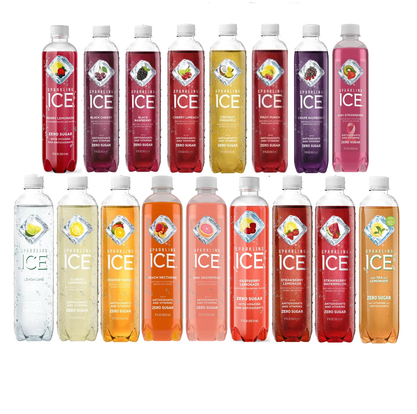 Sparkling Ice Flavored Water,17 fl oz, Variety Pack (17 Assorted Flavors) Pack of 17 - Packaging May Vary