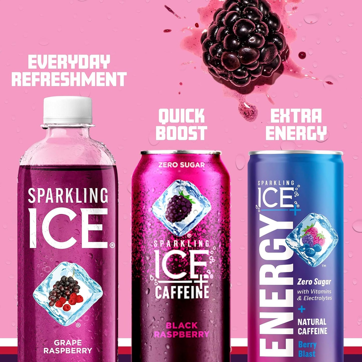 Sparkling Ice  Grape Raspberry Sparkling Water  17 Fl. oz Bottle - 6 Packs