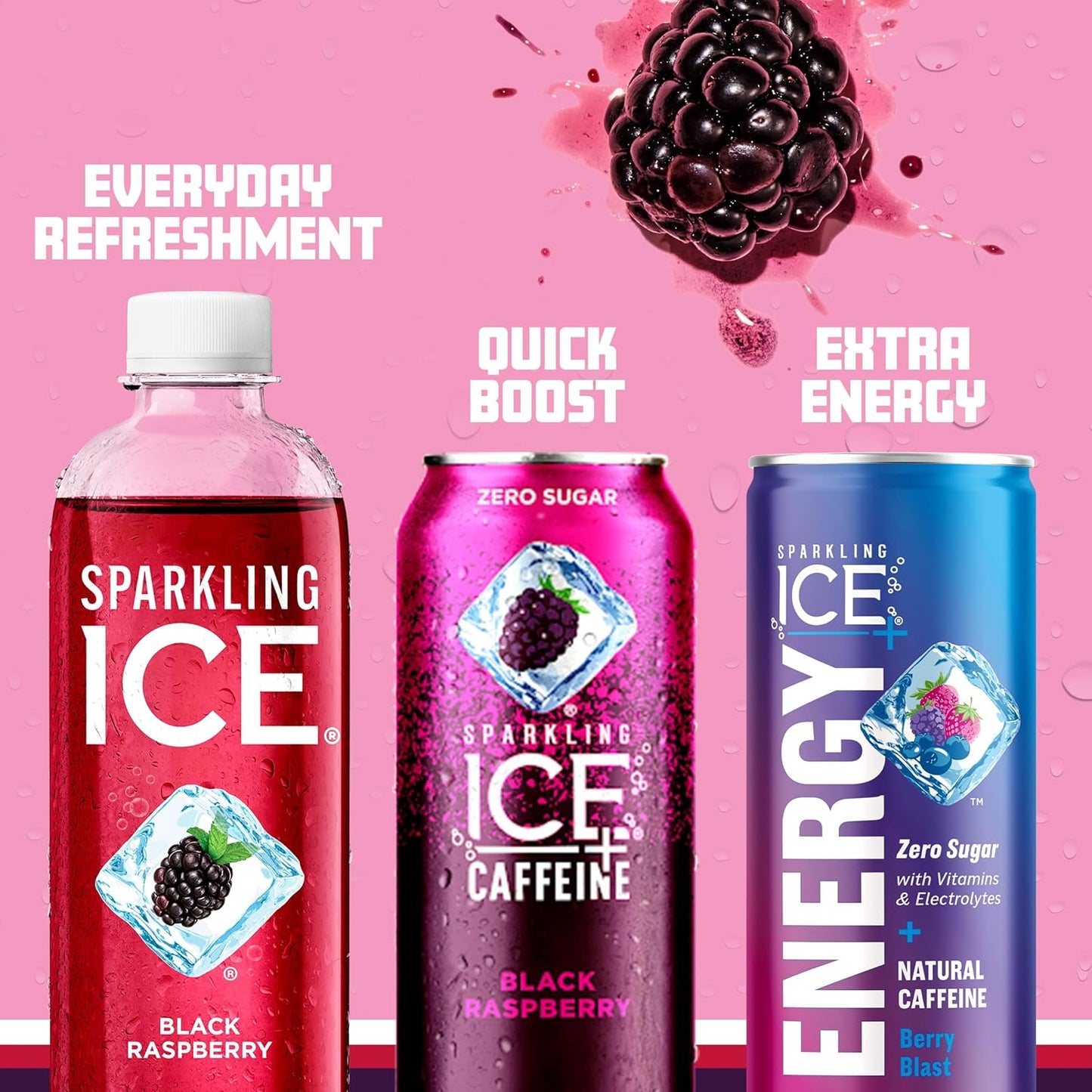Sparkling Ice  Black Raspberry Sparkling Water 17 Fl. oz Bottle - 6 Packs