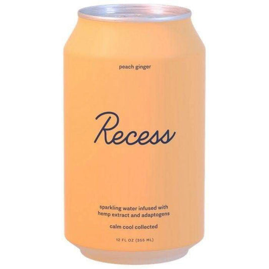 Recess - Sparkling Water Peach Ginger Magnsm - Case Of 12-12 Fz