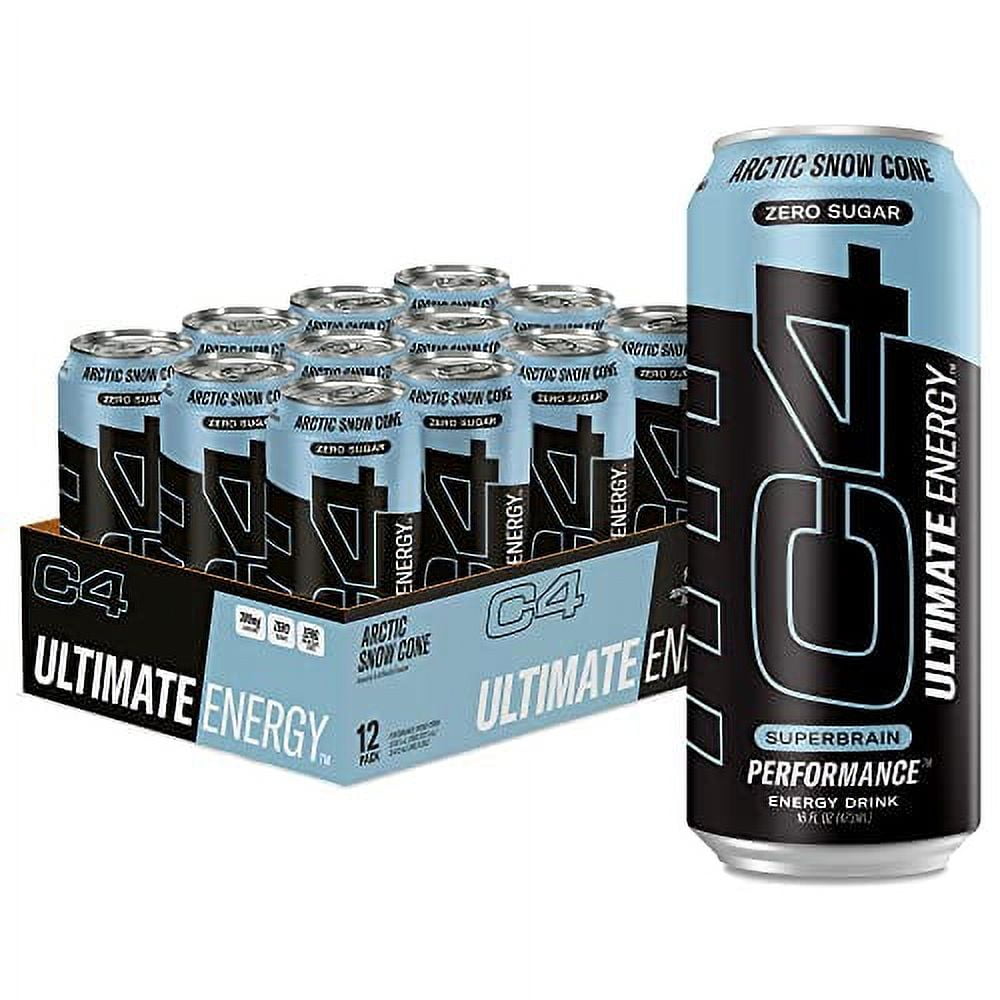 C4 Ultimate Sugar Free .. Energy Drink 16oz (Pack .. of 12) | Arctic .. Snow Cone | Pre .. Workout Performance Drink with .. No Artificial Colors or .. Dyes