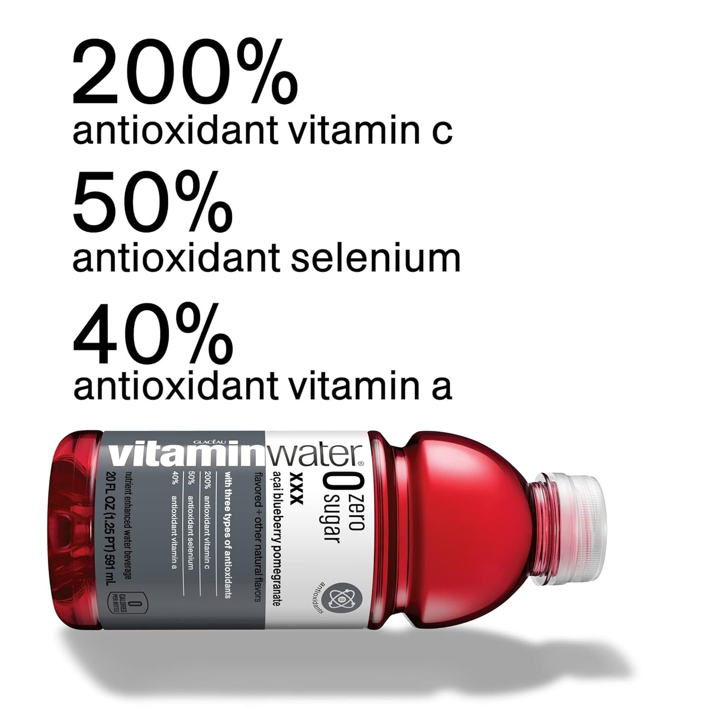 vitaminwater Electrolyte Enhanced Water with Vitamins, xxx Acai-Blueberry-Pomegranate, 20 Fl. Oz (Pack of 12), Packaging May Vary