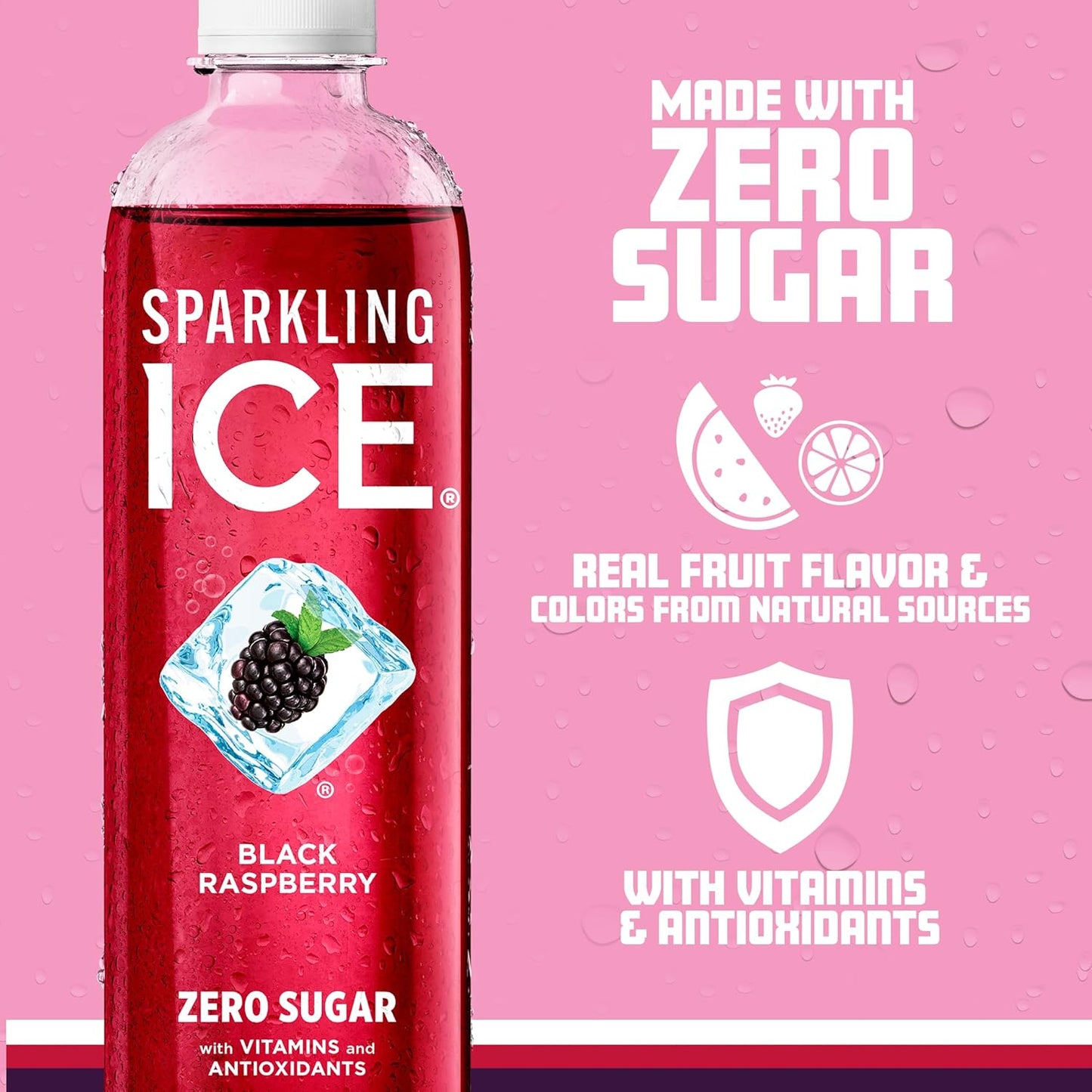 Sparkling Ice  Black Raspberry Sparkling Water 17 Fl. oz Bottle - 6 Packs