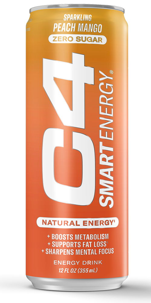 C4 Smart Energy Peach Mango Nectar 12 Fl. oz 24 Packs