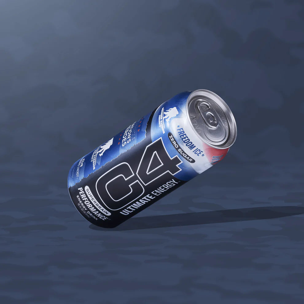 C4 Ultimate Energy Drink- FREEDOM ICE 16 oz 12 cans