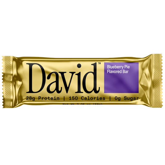 David Blueberry Pie Bar  (28g Protein. 150 Calories. 0g Sugar)