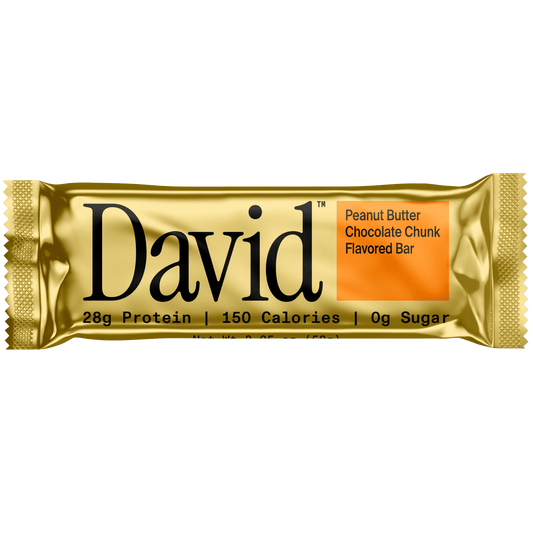 David Peanut Butter Chocolate Chunk  ( 28g Protein. 150 Calories. 0g Sugar )