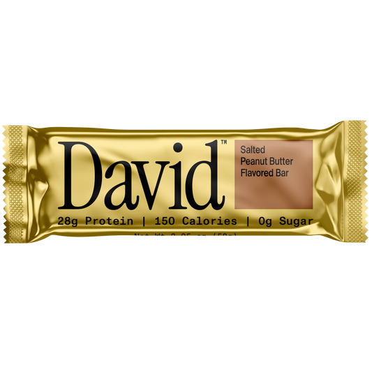 David Salted Peanut Butter Bar (28g Protein. 150 Calories. 0g Sugar )