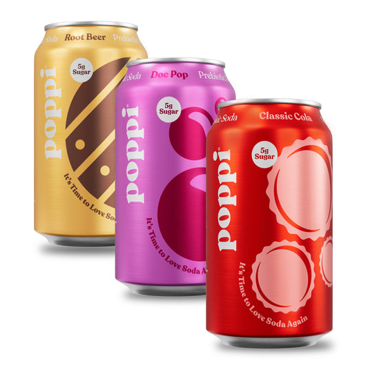 Poppi Prebiotic Soda, Classics Variety Pack, 12 oz, 12 Pack Cans