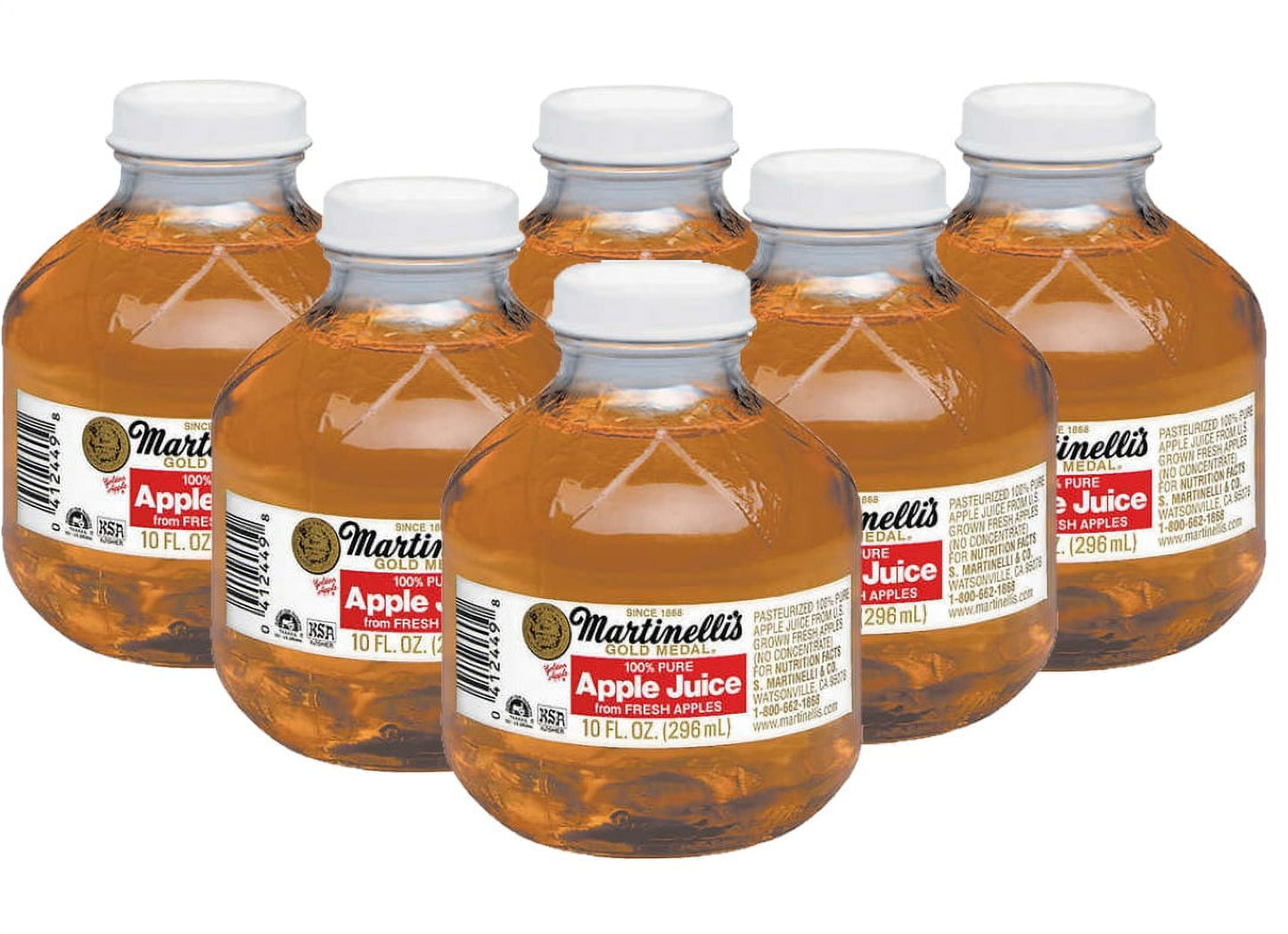 6 Pack | Martinelli's 100% Pure Apple Juice, 10 fl oz