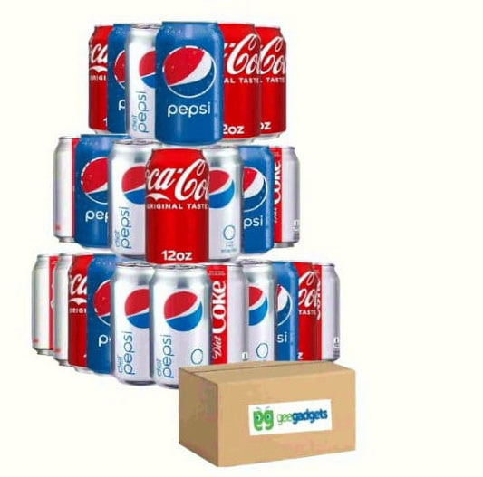 Soft Drink Assortment, 12 Fl Oz Can (Cola, Pepsi, Diet Pepsi, Diet Coke (Pack of 24) Packing May Vary