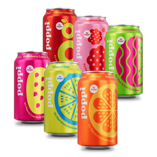 Poppi Prebiotic Soda, Fun Favs Variety Pack, 12 Pack, 12 oz