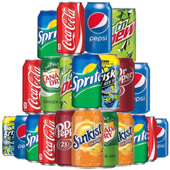 (Pack of 22) Soda Variety Pack | 8 Multi Flavors Soft Drink Bundle | Assortments of Cola, Pepsi, Sprite, Mountain Dew, Dr. Pepper, Sunkist, Canada Dry Ginger Ale, Brisk Iced Tea | The Beverage Care P