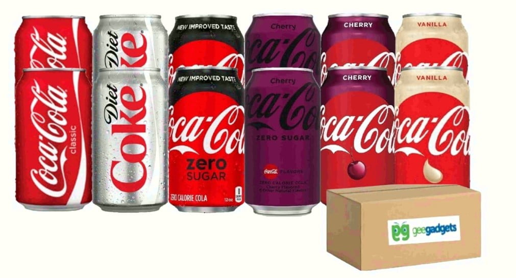 Coca-Cola Assortment Soda Drinks 12 Fl Oz Variety of Flavor (Cherry, Classic, Vanilla, Cola Zero, Diet Coke) Pack of 12