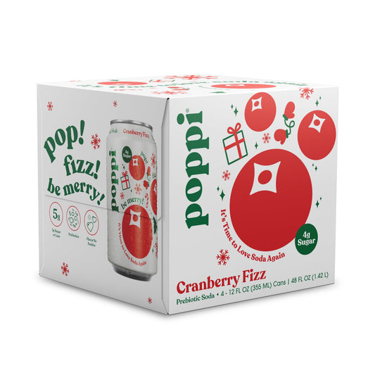 Poppi Prebiotic Soda, Cranberry Fizz. 4pk