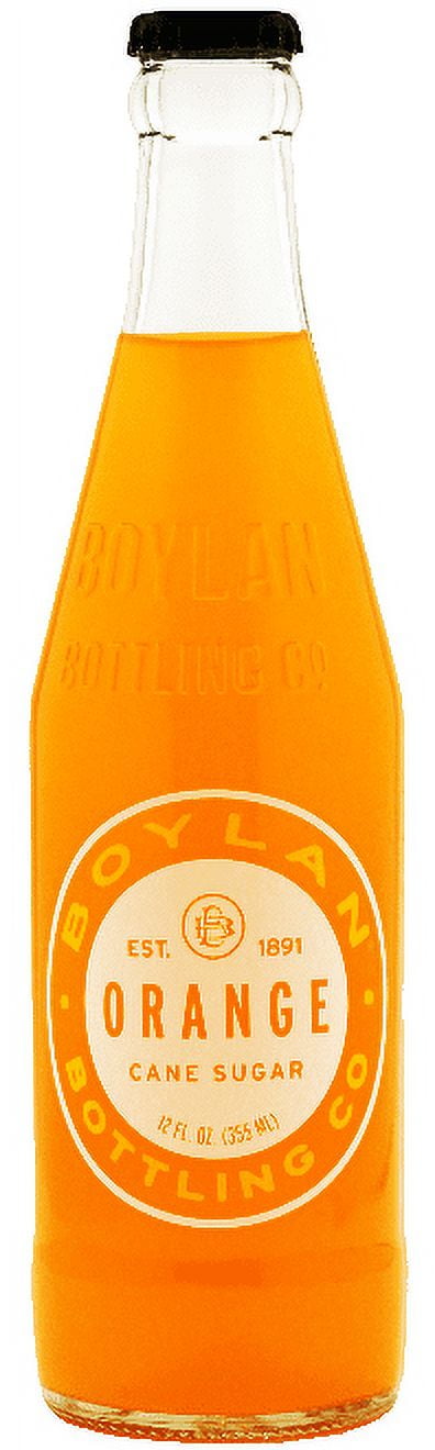 Boylan Bottling Pure Cane Sugar Soda Pop, Orange, 12 oz Glass Bottles (Pack of 12)