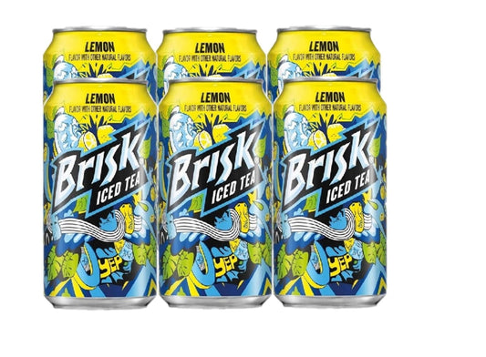 Brisk Iced Tea Natural Flavor, 12 Oz Cans (Lemon) Pack of 6