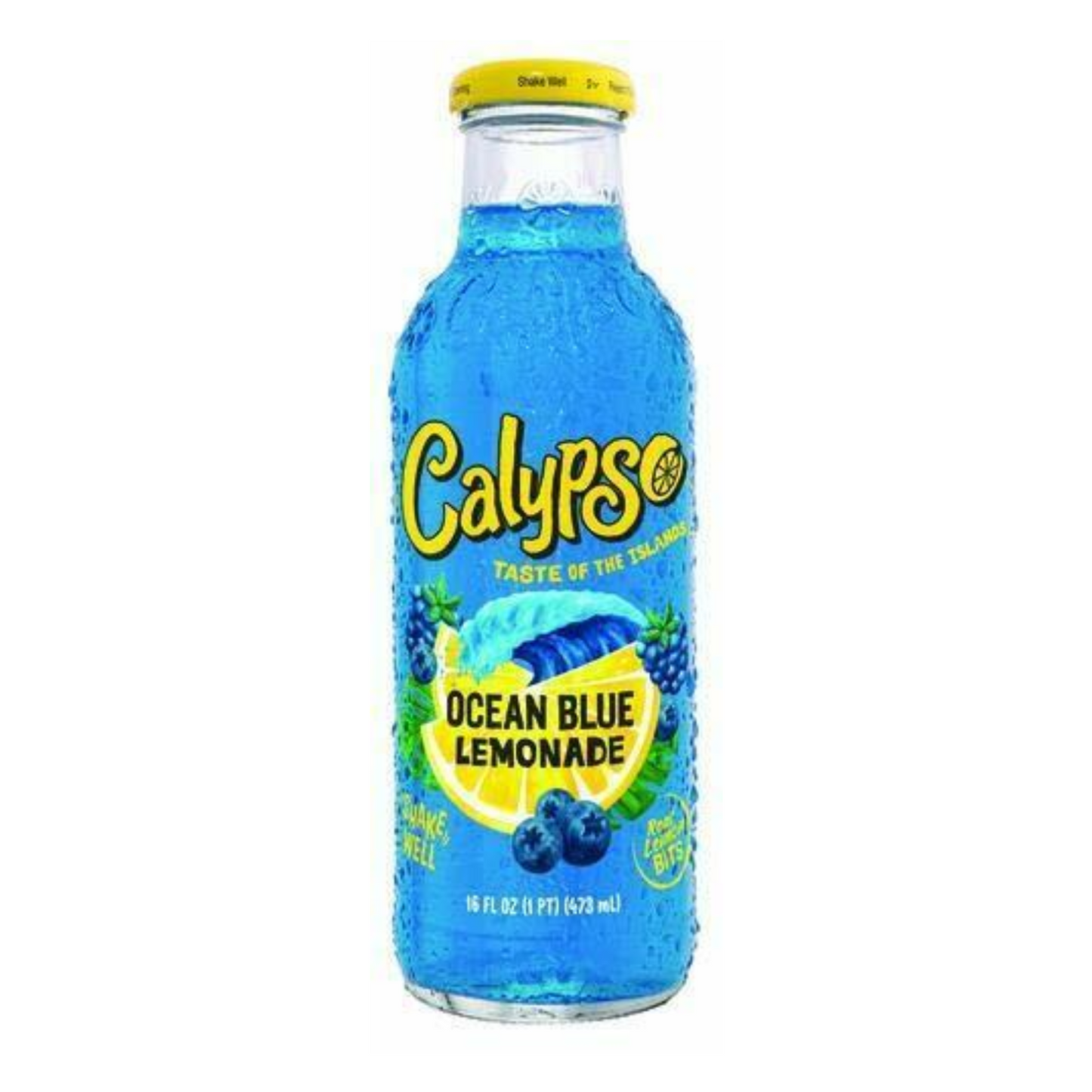 Calypso Lemonades 16 Ounce Glass Bottles 6 Pack (Ocean Blue Lemonade)