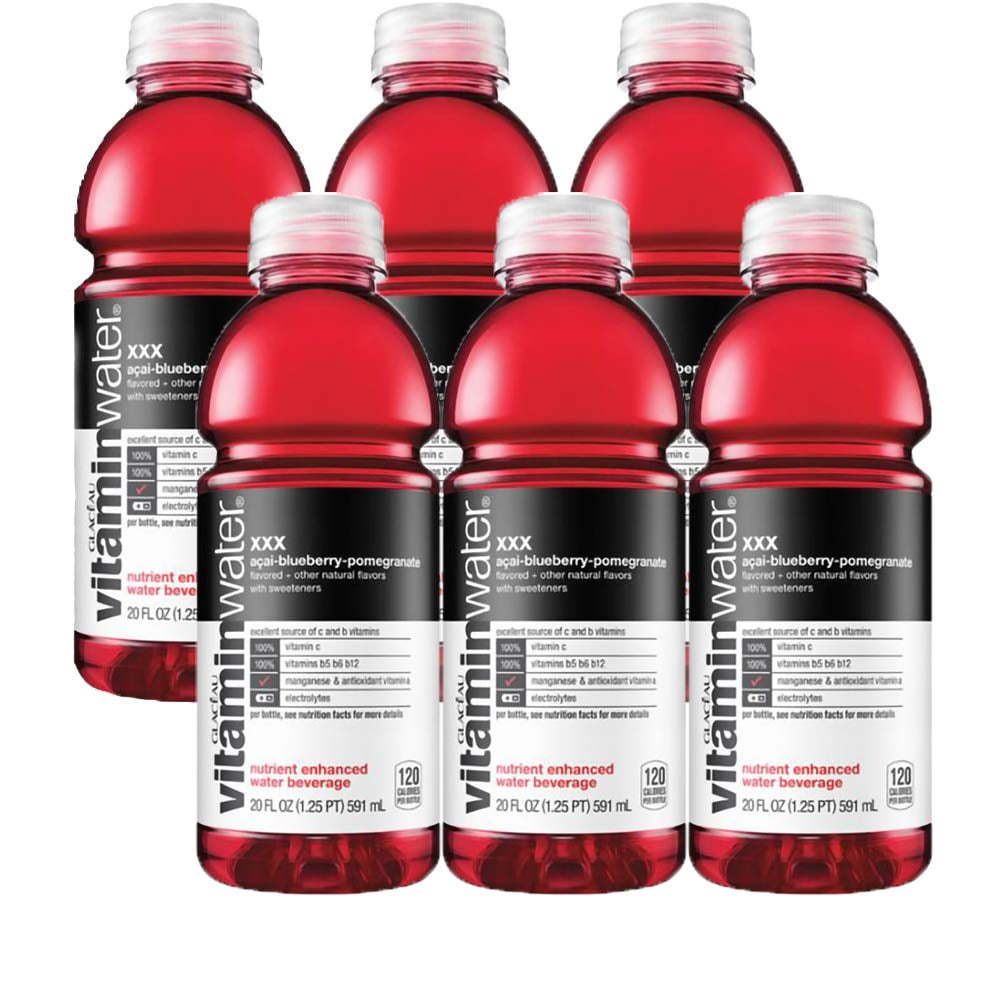 Vitamin Water Acai-Blueberry-Pomegranate - Xxx, 20 Oz Bottle (Pack Of 6, Total Of 120 Oz)